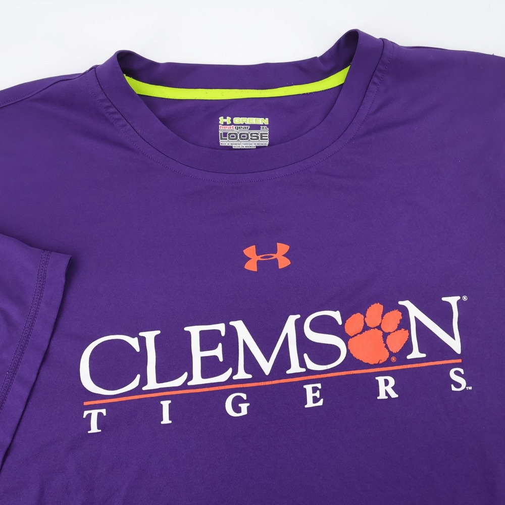 Under Armour Clemson HeatGear Shirt Purple Short Sleeve Mens XL